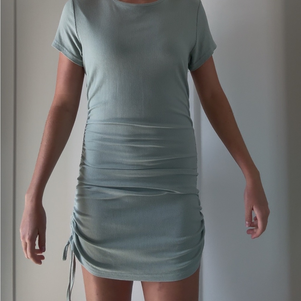 Elegant Green Ruched Dress